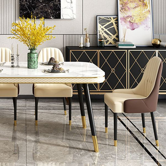 Luxury 1/2/5/7 Pieces Rectangle Dining Set Marble Dining Table with Leather Chairs Clearhalo 'Dining Room Sets' 'Dining Tables & Seating' 'dining_room_set' 'furn' 'furn_dining_room_set' 'Furniture' 'furniture_dining_room_set' 'Kitchen & Dining Furniture' 'kitchen&dining_furn' 'kitchen' 1200x1200_43aa7e10-9105-498d-bc33-3313e5b31f8d