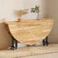 Mesa de comedor redonda de madera maciza de estilo moderno con hojas abatibles en color natural