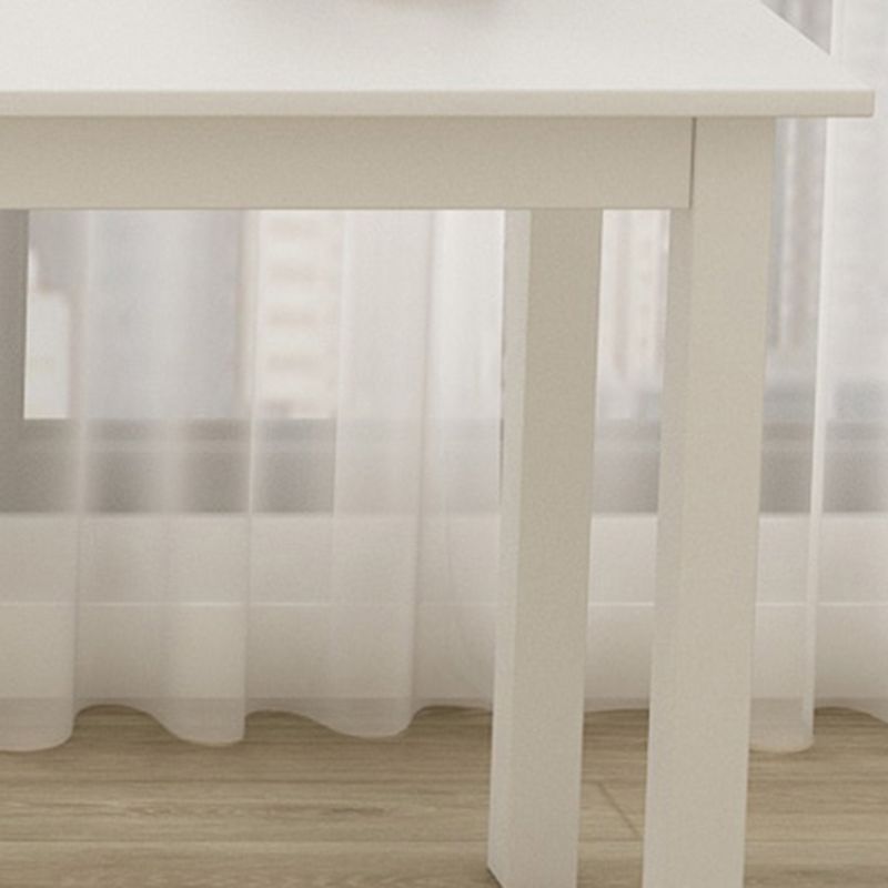 Bureau d'écriture rectangulaire moderne Bureau du bureau de Parsons en bois massif blanc pour la maison