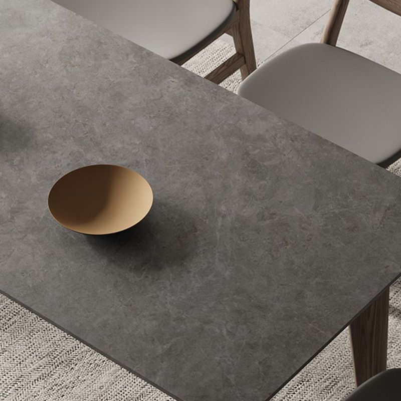 Modern 1/4/5/6 Pieces Rectangle Dining Set Sintered Stone Top Solid Wood Table Set Clearhalo 'Dining Room Sets' 'Dining Tables & Seating' 'dining_room_set' 'furn' 'furn_dining_room_set' 'Furniture' 'Kitchen & Dining Furniture' 1200x1200_43ad8055-ac48-4603-be50-704934720120