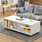Rectangular 1 - Shelf Coffee Table with Casters Contemporary 15" H 1 Single Cocktail Table Clearhalo 'Coffee & Accent Tables' 'Coffee Tables' 'coffee_tables' 'furn' 'furn_coffee_tables' 'Furniture' 'Living Room Furniture' 1200x1200_43ae78ed-d41e-4687-99d9-9ac96479eb3e