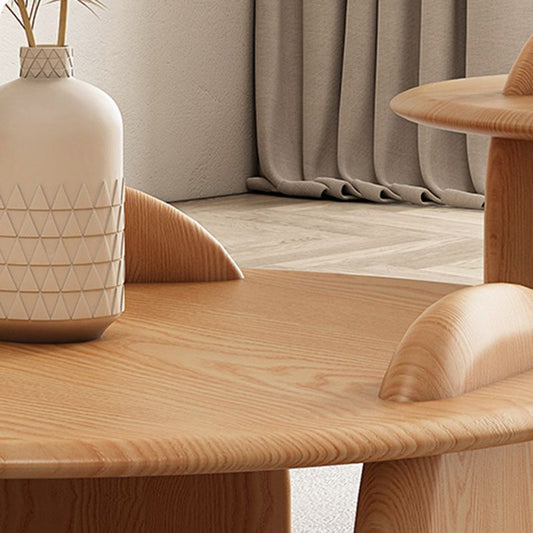 Mesa de café de madera maciza contemporánea mesa de café de madera clara