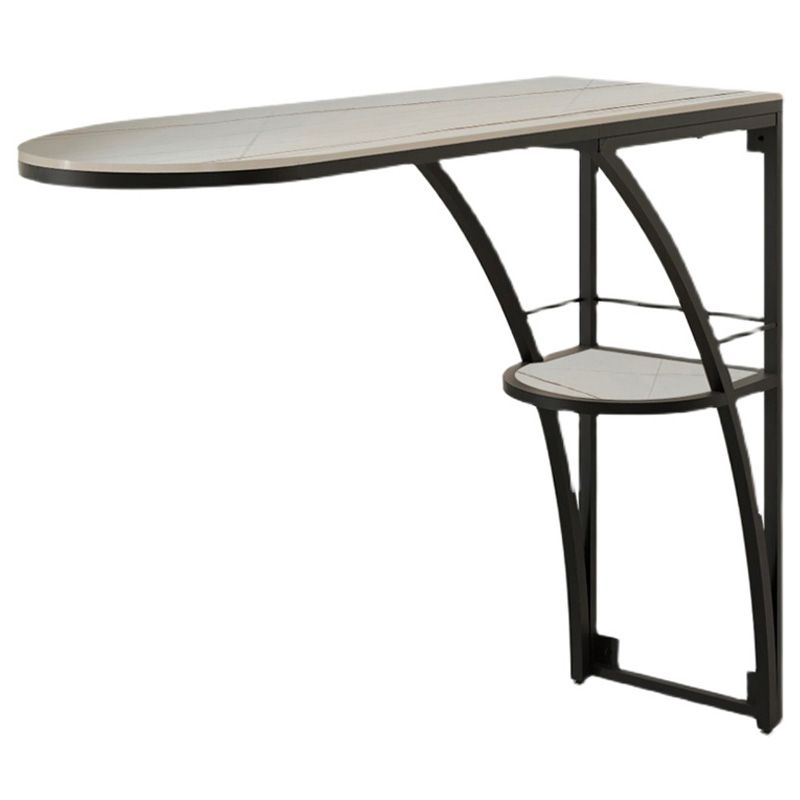 Modern White Marble Bar Table with Specialty Table Top Black Pedestal Table - 42" H Clearhalo 'Bar Furniture' 'Bar Tables' 'bar_tables' 'furn' 'furn_bar_tables' 'Furniture' 'furniture_bar_tables' 'Kitchen & Dining Furniture' 1200x1200_43af8b02-b5e7-4902-8893-7d94363aa67c