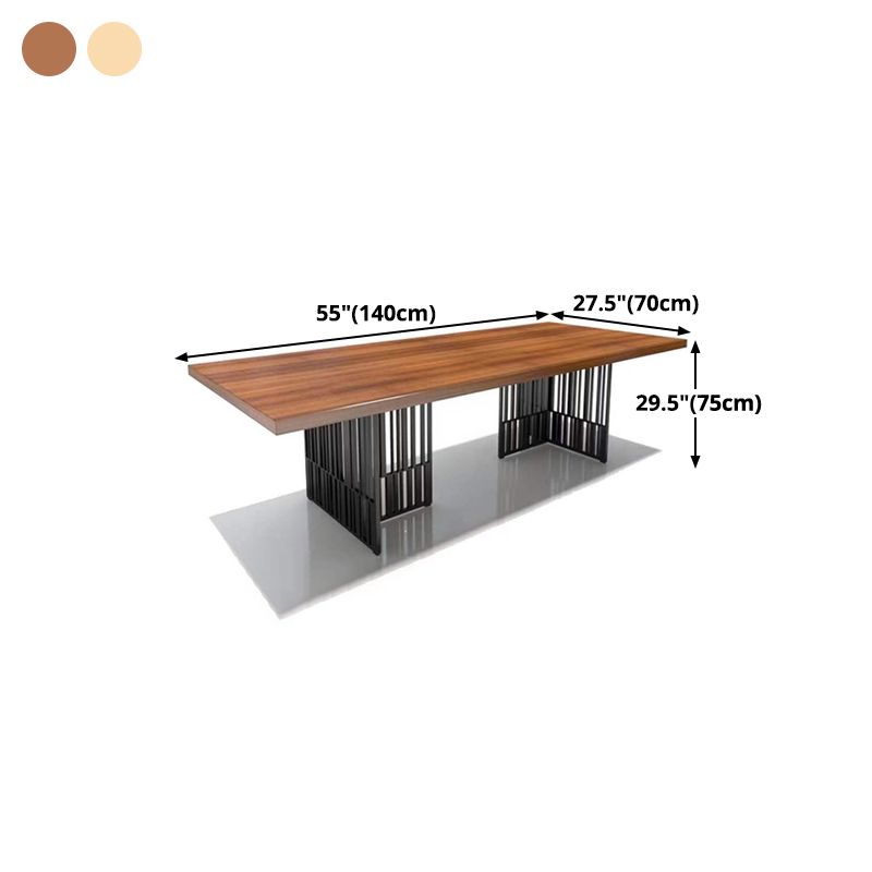 Metal Industrial Rectangle Dining Table Wood Top Indoor Table for Home Clearhalo ' dining_table' 'Dining Tables & Seating' 'Dining Tables' 'furn' 'furn_dining_table' 'Furniture' 'furniture_dining_table' 'Kitchen & Dining Furniture' 'kitchen&dining_furn' 'kitchen' 'kitchen_dining_table' 1200x1200_43afcc91-e7a8-4f7b-a07c-74b825f4cbae