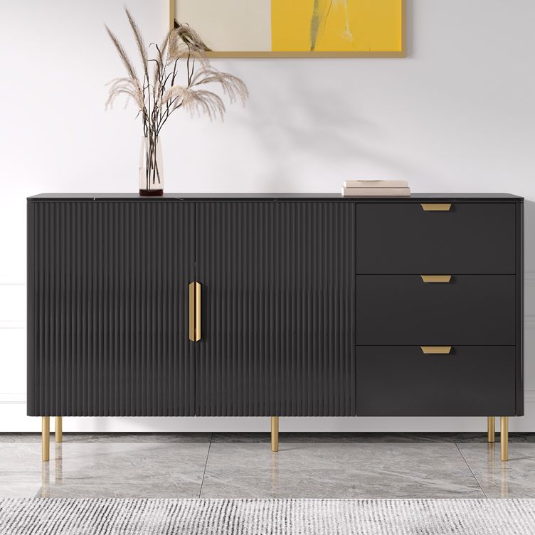 3-Drawer Engineered Wood Sideboard Glam Credenza with Stone Countertop for Living Room Clearhalo 'buffet_sideboard' 'Buffets & Sideboards' 'furn' 'furn_buffet_sideboard' 'Furniture' 'furniture_buffet_sideboard' 'Kitchen & Dining Furniture' 1200x1200_43afea42-72c1-4847-97e1-0554ebe41ffd