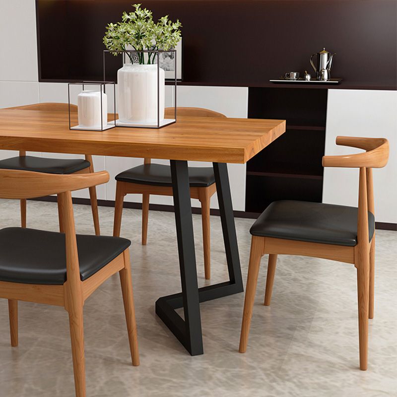 Industrial Rectangle Dining Table Wooden Table with Metal Legs for Home Clearhalo 'Dining Tables & Seating' 'Dining Tables' 'dining_table' 'furn' 'furn_dining_table' 'Furniture' 'Kitchen & Dining Furniture' 1200x1200_43b01ae0-0d63-4202-80f0-d6bab02b6e60
