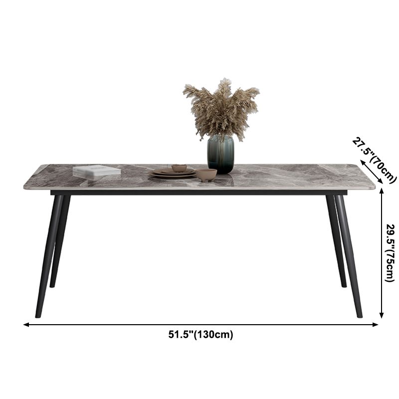 Industrial Style Sintered Stone Dining Table Carbon Steel 4 Legs Base Rectangle Table for Home Clearhalo ' dining_table' 'Dining Tables & Seating' 'Dining Tables' 'furn' 'furn_dining_table' 'Furniture' 'furniture_dining_table' 'Kitchen & Dining Furniture' 'kitchen&dining_furn' 'kitchen' 'kitchen_dining_table' 1200x1200_43b0d0e2-ecfd-4d3d-bbb1-0b9d107c486e