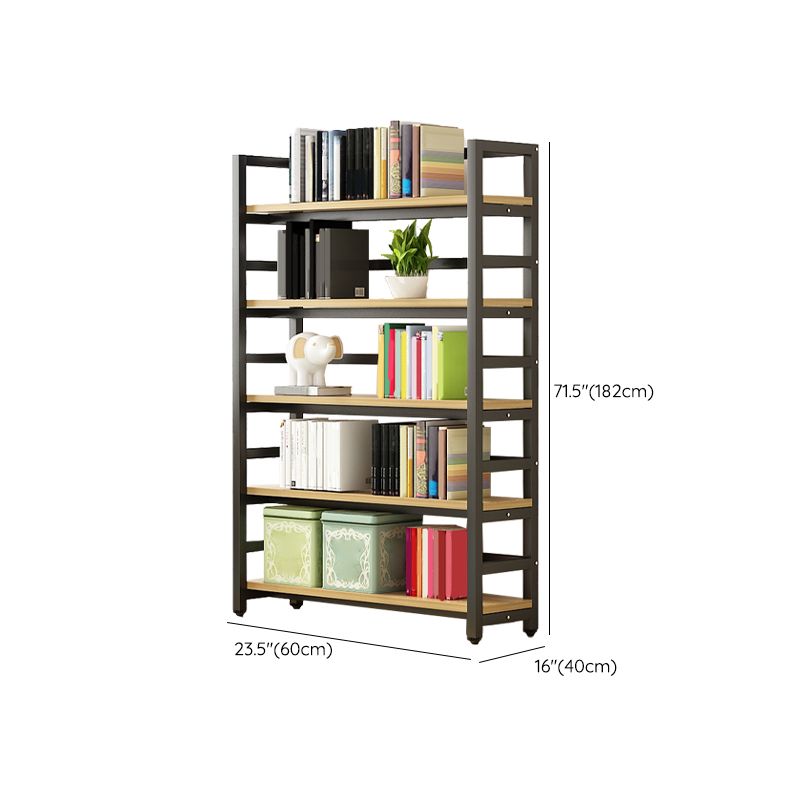 Modern Black Open Back Shelf Bookkast planken opgenomen voor thuiskantoor