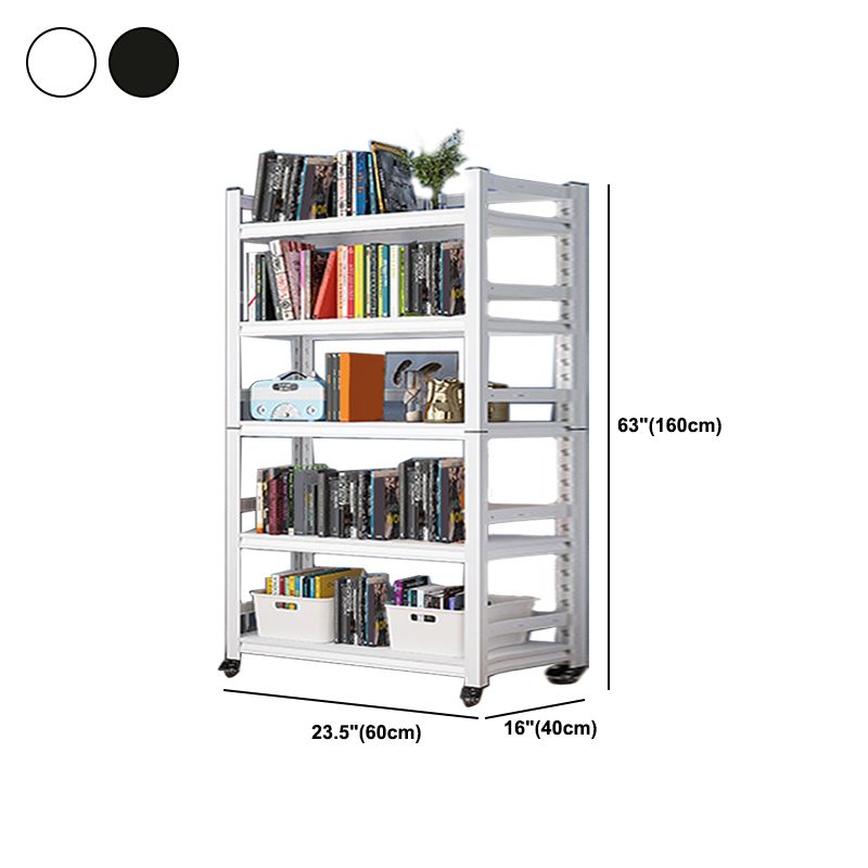 Open Standard Bookshelf Modern Minimalist Metal Rectangular Bookcase Clearhalo 'Bookcases' 'furn' 'furn_bookcases' 'Furniture' 'Office Furniture' 1200x1200_43b3c8dd-b2c1-4d1e-a1d7-e1b129e1599c