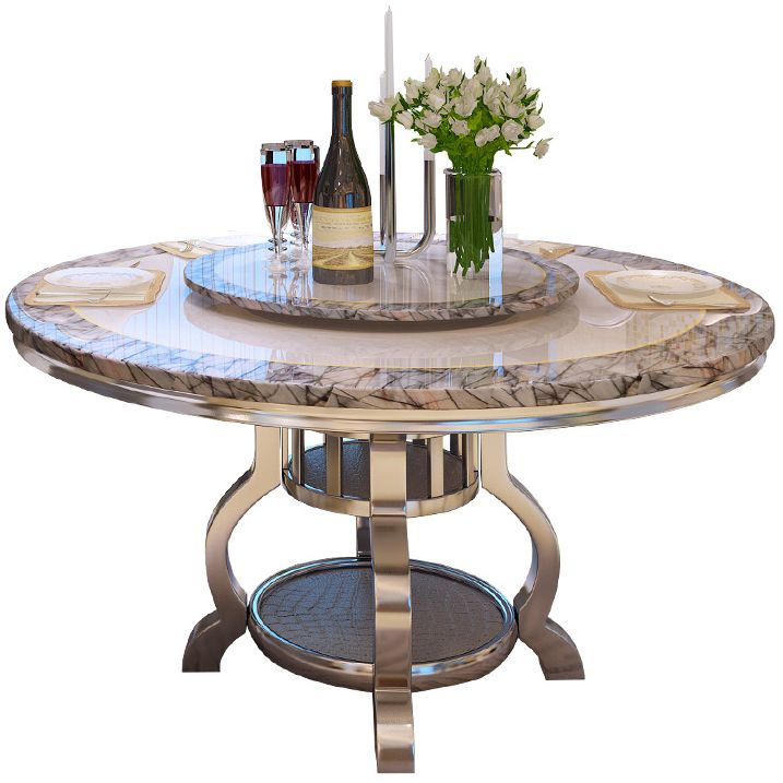 Metal Traditional Luxury Round Dining Table Marble Top Dining Table with Pedestal Base Clearhalo ' dining_table' 'Dining Tables & Seating' 'Dining Tables' 'furn' 'furn_dining_table' 'Furniture' 'furniture_dining_table' 'Kitchen & Dining Furniture' 'kitchen&dining_furn' 'kitchen' 'kitchen_dining_table' 1200x1200_43b3d5e2-3fde-4a54-8289-4feb96e79c1b