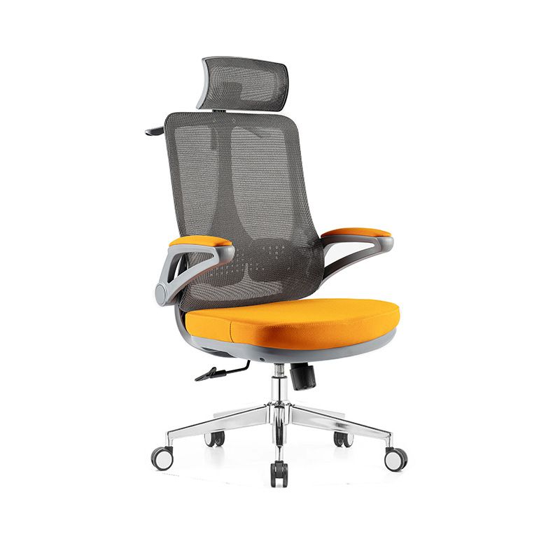 Flip-Up Armrest Office Chair Microfiber Desk High Back Chair Swivel Ergonomic Clearhalo 'furn' 'furn_office_chair' 'Furniture' 'Office Chairs' 'Office Furniture' 'office_chair' 1200x1200_43b5186b-2c3c-4908-8774-b2e7ba92dcb5