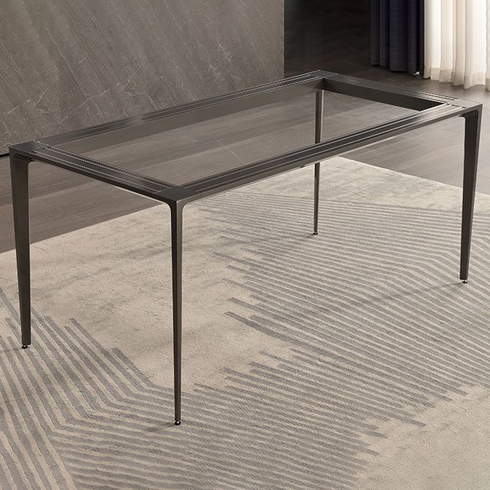 Contemporary Sintered Stone Dining Table 4 Legs Rectangular Table in White Clearhalo ' dining_table' 'Dining Tables & Seating' 'Dining Tables' 'furn' 'furn_dining_table' 'Furniture' 'furniture_dining_table' 'Kitchen & Dining Furniture' 'kitchen&dining_furn' 'kitchen' 'kitchen_dining_table' 1200x1200_43b6d843-719c-4829-95f8-512764e7c151