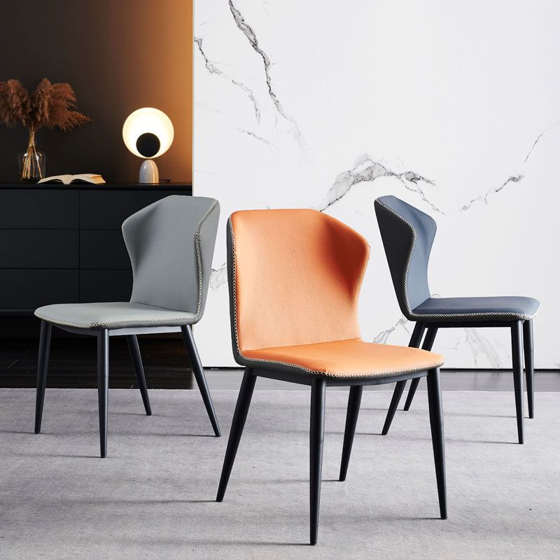 Minimalist Style Wingback Parsons Chair Leather Dining Chairs for Kitchen Clearhalo ' kitchen&dining_furn' 'Dining Chairs' 'Dining Tables & Seating' 'dining_chair' 'furn' 'furn_dining_chair' 'Furniture' 'furniture_dining_chair' 'Kitchen & Dining Furniture' 'kitchen' 1200x1200_43b7e3bf-677e-4d3c-967d-5a32c00226f2