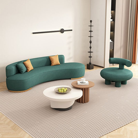 Green Sofa Stationary Scratch Resistant Seating for Living Room