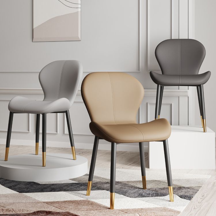 Scandinavian Study Room Side Chair Matte Finish PU Leather Parsons Dining Chair Clearhalo ' kitchen&dining_furn' 'Dining Chairs' 'Dining Tables & Seating' 'dining_chair' 'furn' 'furn_dining_chair' 'Furniture' 'furniture_dining_chair' 'Kitchen & Dining Furniture' 'kitchen' 1200x1200_43b9eabb-ece0-4525-8890-e09b35dd881e