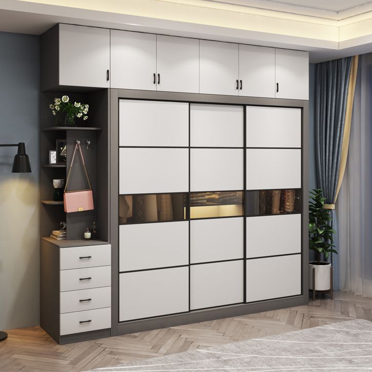 Contemporary Wardrobe Closet Engineered Wood Wardrobe Cabinet