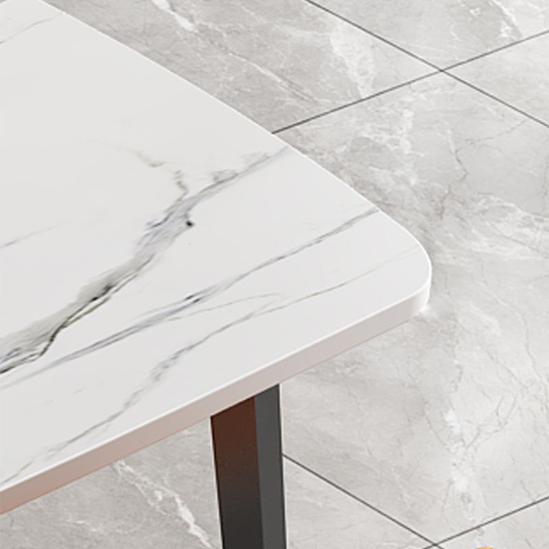 Modern Standard Height Furniture 5/7 Pcs Stone Rectangle Table with Upholstered Chair Clearhalo 'Dining Room Sets' 'Dining Tables & Seating' 'dining_room_set' 'furn' 'furn_dining_room_set' 'Furniture' 'Kitchen & Dining Furniture' 1200x1200_43bcafae-3ffa-404a-b117-1469742a1003