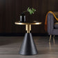 21.5" Tall Modern Round Side End Table with Metal Pedestal Base