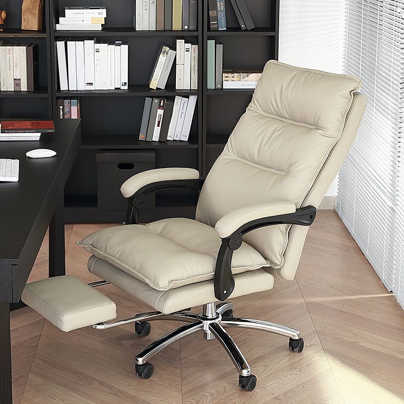 Modern Faux Leather Executive Chair High Back Swivel Office Chair Clearhalo 'furn' 'furn_office_chair' 'Furniture' 'Office Chairs' 'Office Furniture' 'office_chair' 1200x1200_43bd3d9f-2662-4c96-9d20-3551374de987