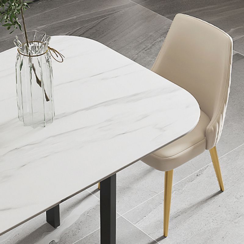 Nordic 1/4/5/6/7 Pièces Ensemble de restauration Table à manger en pierre rectangulaire pour salle à manger de cuisine