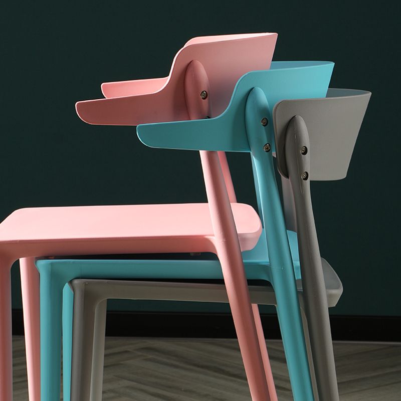 Scandinavian Plastic Dining Armless Chair Open Back Side Chair Clearhalo ' kitchen&dining_furn' 'Dining Chairs' 'Dining Tables & Seating' 'dining_chair' 'furn' 'furn_dining_chair' 'Furniture' 'furniture_dining_chair' 'Kitchen & Dining Furniture' 'kitchen' 1200x1200_43c08f11-4fb3-4885-a4f3-edc549ffca7c