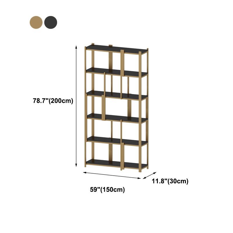 Modern Style Bookcase Gold Frame Metal Open Back Bookshelf for Home Office Clearhalo 'Bookcases' 'furn' 'furn_bookcases' 'Furniture' 'Office Furniture' 1200x1200_43c1cf65-272c-47ad-a839-d502176fe777