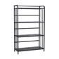Contemporary Metal Bookshelf Black Etagere Shelf Bookcase for Study Room