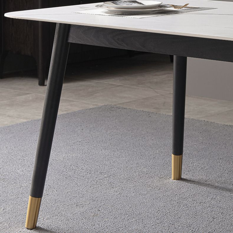 Industrial Style White Sintered Stone Dining Table 4 Legs Base Rectangle Table for Home Clearhalo ' dining_table' 'Dining Tables & Seating' 'Dining Tables' 'furn' 'furn_dining_table' 'Furniture' 'furniture_dining_table' 'Kitchen & Dining Furniture' 'kitchen&dining_furn' 'kitchen' 'kitchen_dining_table' 1200x1200_43c3ca70-36b7-4a21-a277-0223c241979f
