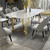 Nordic 1/2/7/9 Pieces Dining Set Rectangle Stone Dining Table for Dining Room