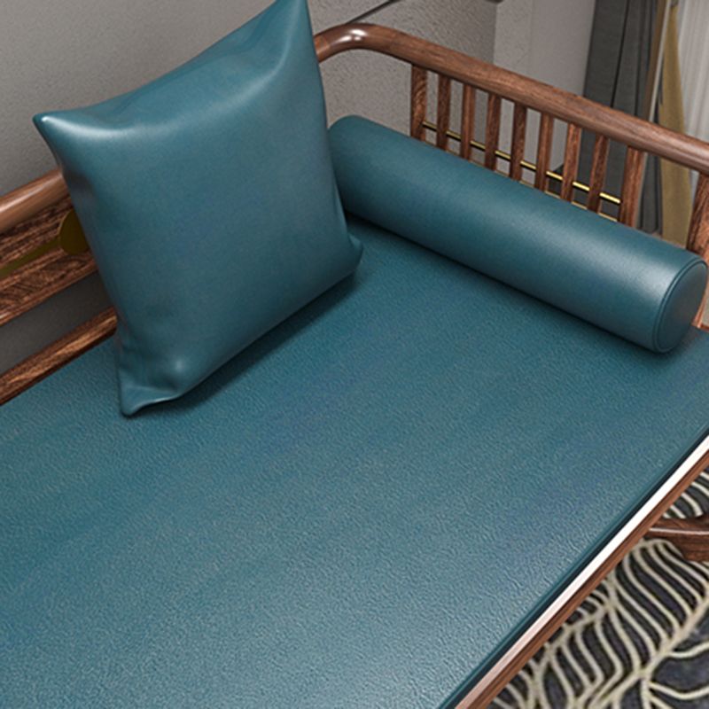 Chaise longue tradizionale con braccioli in legno con braccioli tondi per camera da letto soggiorno
