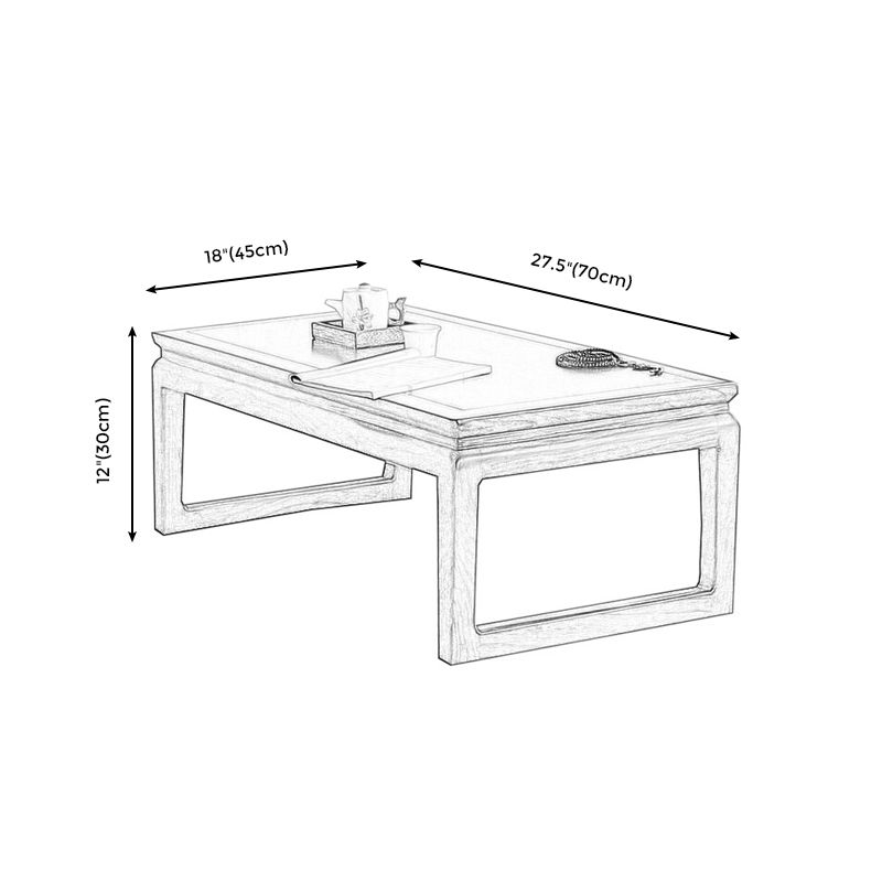 Moderne stijl Elm houten slee -vormige basisontwerp rechthoekige salontafel