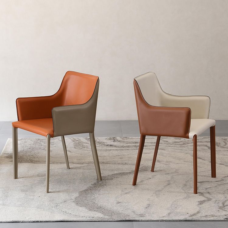 Upholstered Arm Chair Indoor Modern Faux Leather Dining Arm Chair with Metal Frame Clearhalo 'Dining Chairs' 'Dining Tables & Seating' 'dining_chair' 'furn' 'furn_dining_chair' 'Furniture' 'Kitchen & Dining Furniture' 1200x1200_43c6f31a-8f3a-4605-8814-1bf77abd6323