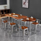 Slat Back Kitchen Dining Chairs Silver Arm Chairs with Metal Base Clearhalo 'Dining Chairs' 'Dining Tables & Seating' 'dining_chair' 'furn' 'furn_dining_chair' 'Furniture' 'Kitchen & Dining Furniture' 1200x1200_43c77f3f-3946-4064-911b-11ea0cc4668c
