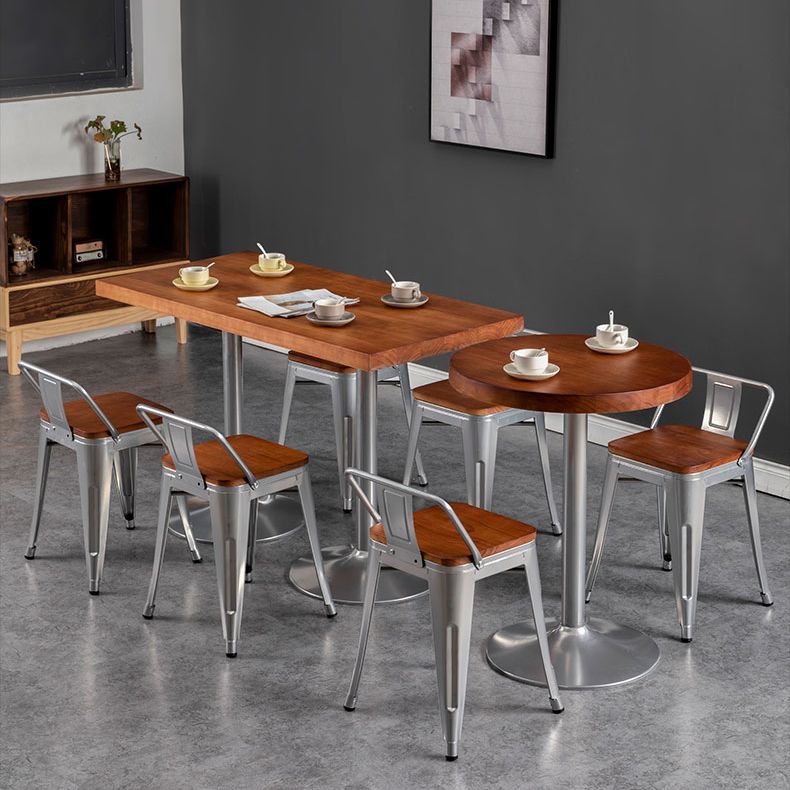 Slat Back Kitchen Dining Chairs Silver Arm Chairs with Metal Base Clearhalo 'Dining Chairs' 'Dining Tables & Seating' 'dining_chair' 'furn' 'furn_dining_chair' 'Furniture' 'Kitchen & Dining Furniture' 1200x1200_43c77f3f-3946-4064-911b-11ea0cc4668c