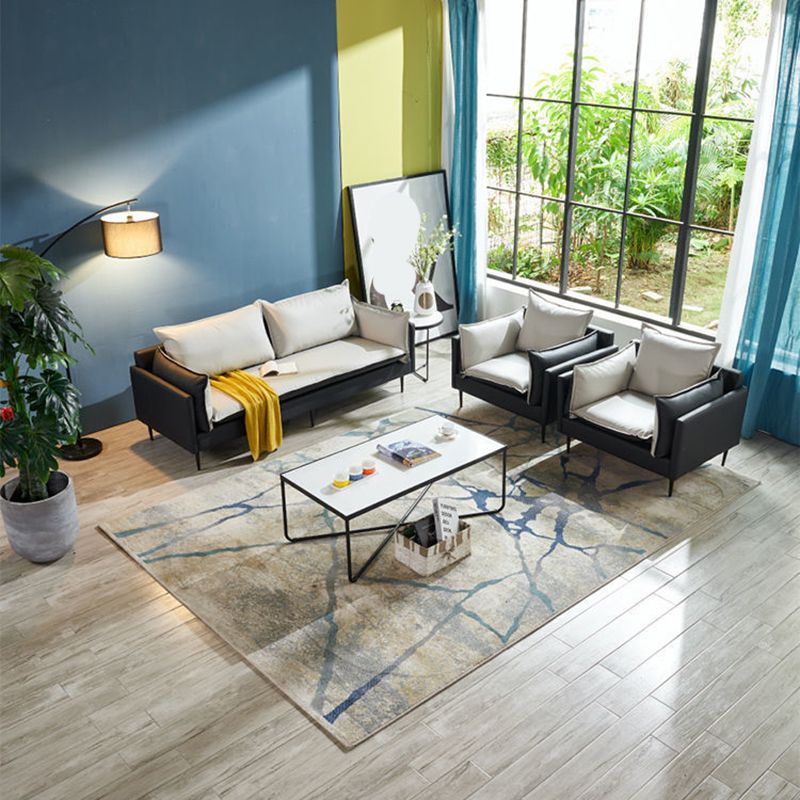 Modern Style Square Armrest Sponge Cushion Wear Resistant Napa Leather Sofa Clearhalo 'furn' 'furn_sofas' 'Furniture' 'furniture_sofas' 'kitchen' 'kitchen_sofas' 'Living Room Furniture' 'Sofa' 'sofas' 1200x1200_43c7ece2-180f-424a-b6cc-2c1a5d1b44d8