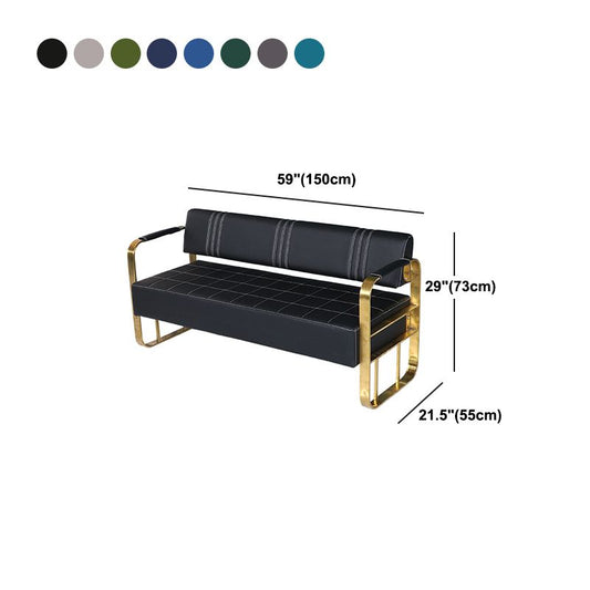 Faux Leather Sofa 21.65" D x 28.74" H Square Arm Sofa for Living Room Clearhalo 'furn' 'furn_sofas' 'Furniture' 'furniture_sofas' 'Living Room Furniture' 'Sofa' 'sofas' 1200x1200_43c8d81a-8b24-4848-855a-5821fdd28312