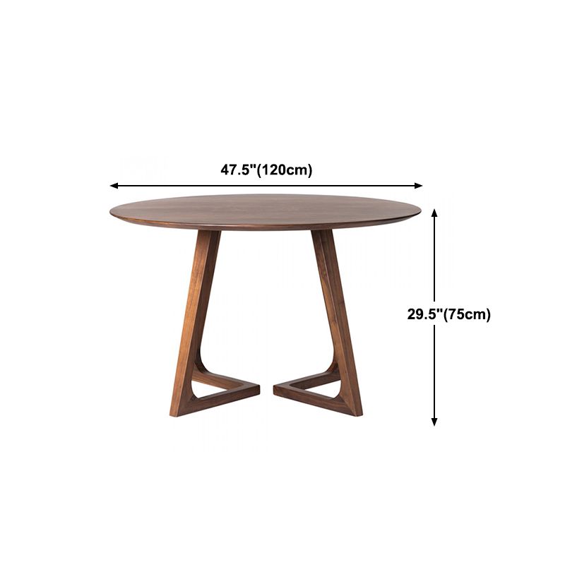 Round Wood Color Dining Table Pinewood Table Contemporary with Double Pedestal Clearhalo 'Dining Tables & Seating' 'Dining Tables' 'dining_table' 'furn' 'furn_dining_table' 'Furniture' 'furniture_dining_table' 'Kitchen & Dining Furniture' 1200x1200_43cc1bda-8f78-4cb9-a97e-b4af7ecb2232