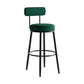 Industrial Backrest Counter Stool Iron Cafe Bar Stool with Pedal and Velvet Cushion Clearhalo 'Bar Furniture' 'Bar Stools' 'bar_stools' 'furn' 'furn_bar_stools' 'Furniture' 'furniture_bar_stools' 'Kitchen & Dining Furniture' 1200x1200_43cca27a-f8f1-409b-a1be-db03ce53618f