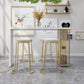 Solid Wood Counter Table with Rectangle Table Top Double Pedestal Table - 41.3" H Clearhalo 'Bar Furniture' 'Bar Tables' 'bar_tables' 'furn' 'furn_bar_tables' 'Furniture' 'furniture_bar_tables' 'Kitchen & Dining Furniture' 1200x1200_43ccd203-0763-40ac-bc70-27d1b09ef22b