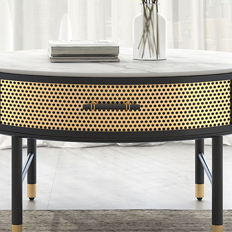 Luxurious Slate Round Top Coffee Table Set with Storage Drawer Clearhalo 'Coffee & Accent Tables' 'Coffee Tables' 'coffee_tables' 'furn' 'furn_coffee_tables' 'Furniture' 'Living Room Furniture' 1200x1200_43cd1bd4-deff-4639-9b0a-5346c8ddeb7f