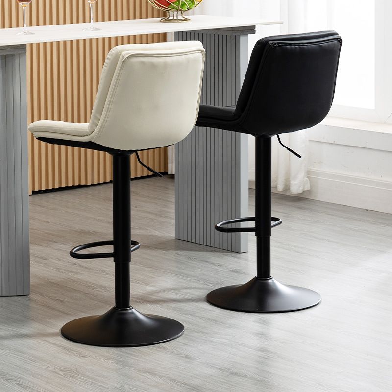 Contemporary Metal Barstool Faux Leather Footrest Adjustable Low Back Counter Stool Clearhalo 'Bar Furniture' 'Bar Stools' 'bar_stools' 'furn' 'furn_bar_stools' 'Furniture' 'Kitchen & Dining Furniture' 1200x1200_43cd6cd3-c9eb-42a3-a497-2cc9181bb476