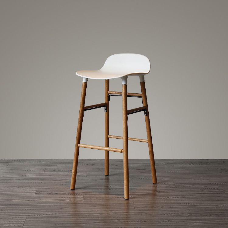 Modern Armless Backrest Counter Stool Wood Household Bar Stool with Plastic Seat Clearhalo 'Bar Furniture' 'Bar Stools' 'bar_stools' 'furn' 'furn_bar_stools' 'furniture_bar_stools' 'Kitchen & Dining Furniture' 'kitchen&dining_furn' 'kitchen' 'kitchen_furn' Furniture' 1200x1200_43cd7095-51b4-4fdf-84c0-e61c5f01e374