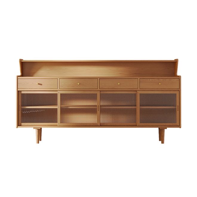 Puertas de vidrio marrón Mesa contemporánea de madera maciza para sala de estar para sala de estar