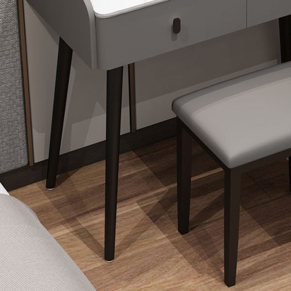 Modern Stone Top Make-up Vanity Solid Wood Vanity Dressing Table Set with 2 Drawers