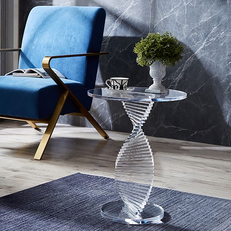 Tavolo laterale glam largo 18 "Piedistale acrilico Clear Accent Table