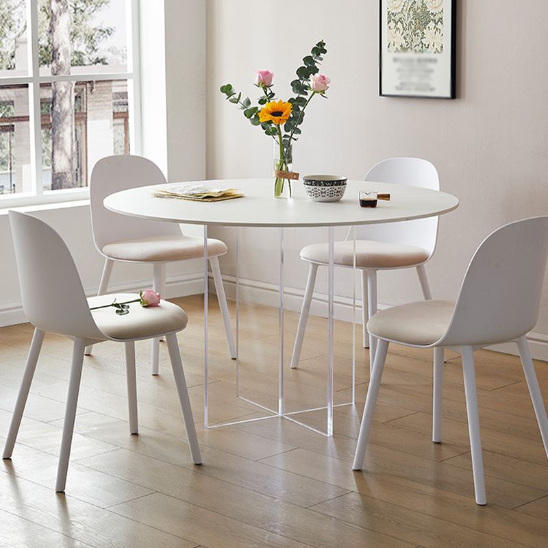 Contemporary White Stone Table Round Dining Table for Kitchen Clearhalo 'Dining Tables & Seating' 'Dining Tables' 'dining_table' 'furn' 'furn_dining_table' 'Furniture' 'Kitchen & Dining Furniture' 1200x1200_43cf91b9-18a2-4a9a-803c-956e0af9b5d8