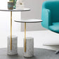 Contemporary Pedestal End Table Round Glass Top Side End Table
