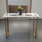 Glam Rectangle Faux Marble Pub Bar Table Indoor Metal Bar Dining Table with Sled Pedestal Clearhalo 'Bar Furniture' 'Bar Tables' 'bar_tables' 'furn' 'furn_bar_tables' 'Furniture' 'furniture_bar_tables' 'Kitchen & Dining Furniture' 1200x1200_43d19b5f-d4d3-4ff3-b98d-b24975cf0712