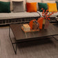 Table basse rectangulaire Trestle 1, finition noire ardoise