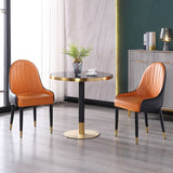 Marble Dining Table Single Pedestal Metallic Base Round Table for Home Clearhalo ' dining_table' 'Dining Tables & Seating' 'Dining Tables' 'furn' 'furn_dining_table' 'Furniture' 'furniture_dining_table' 'Kitchen & Dining Furniture' 'kitchen&dining_furn' 'kitchen' 'kitchen_dining_table' 1200x1200_43d597df-52f9-40a4-8a17-352ebf09fb8a